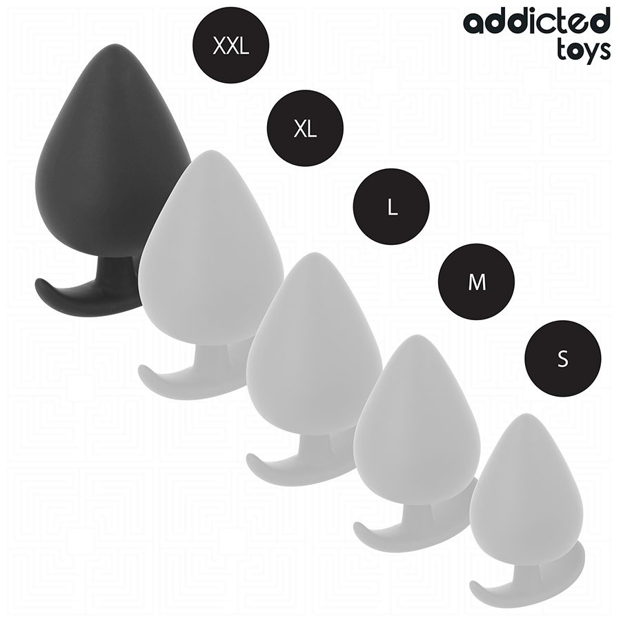 Plug anal en silicone forme conique progressive — vue rapprochée