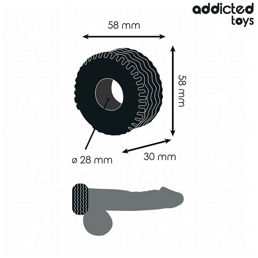 Anneau pénien extra épais ferme — détail texture surface