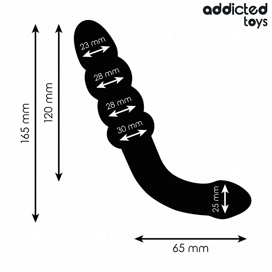 Double masseur anal en silicone — détail texture surface