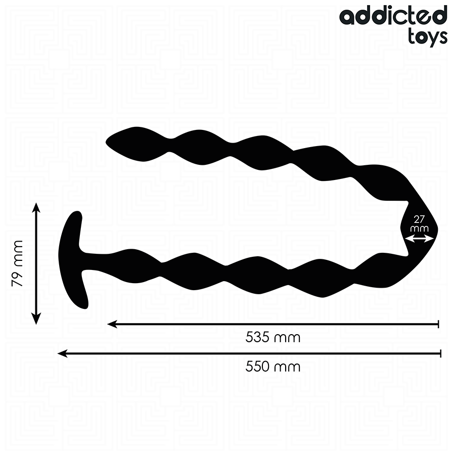 Plug anal extra long en silicone — vue de dos