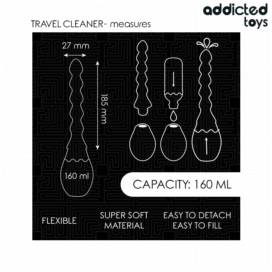 Poire de douche intime de voyage grand volume — détail texture surface
