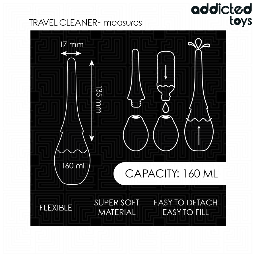 Poire de douche intime de voyage ergonomique — détail texture surface