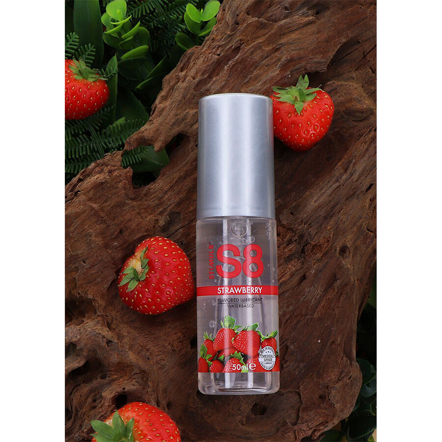 Lubrifiant gourmand saveur fraise base eau — détail produit