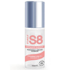 Flacon pompe S8 Intimate Energy 125 ml de face, lubrifiant hydratant base eau a l'acide hyaluronique et vitamine B5, etiquette rose, confort durable.