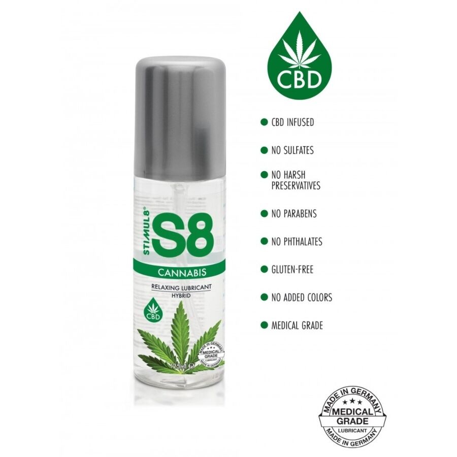 Lubrifiant hybride au cannabis S8 — vue de dos