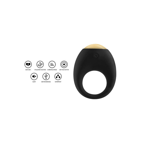 Anneau pénien vibrant en silicone avec lumière d'ambiance — détail produit