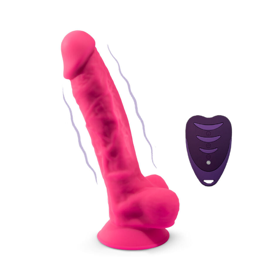Gode réaliste vibrant rose télécommande sans fil — vue de dos