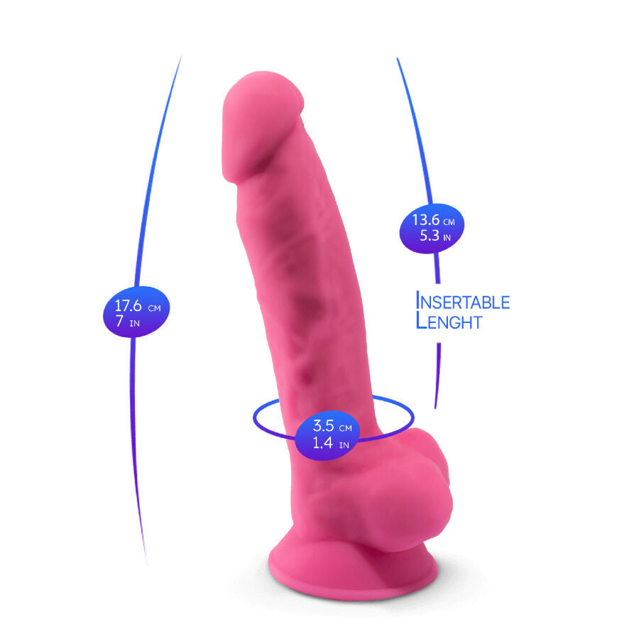Gode réaliste silicone phosphorescent rose ventouse — détail texture surface