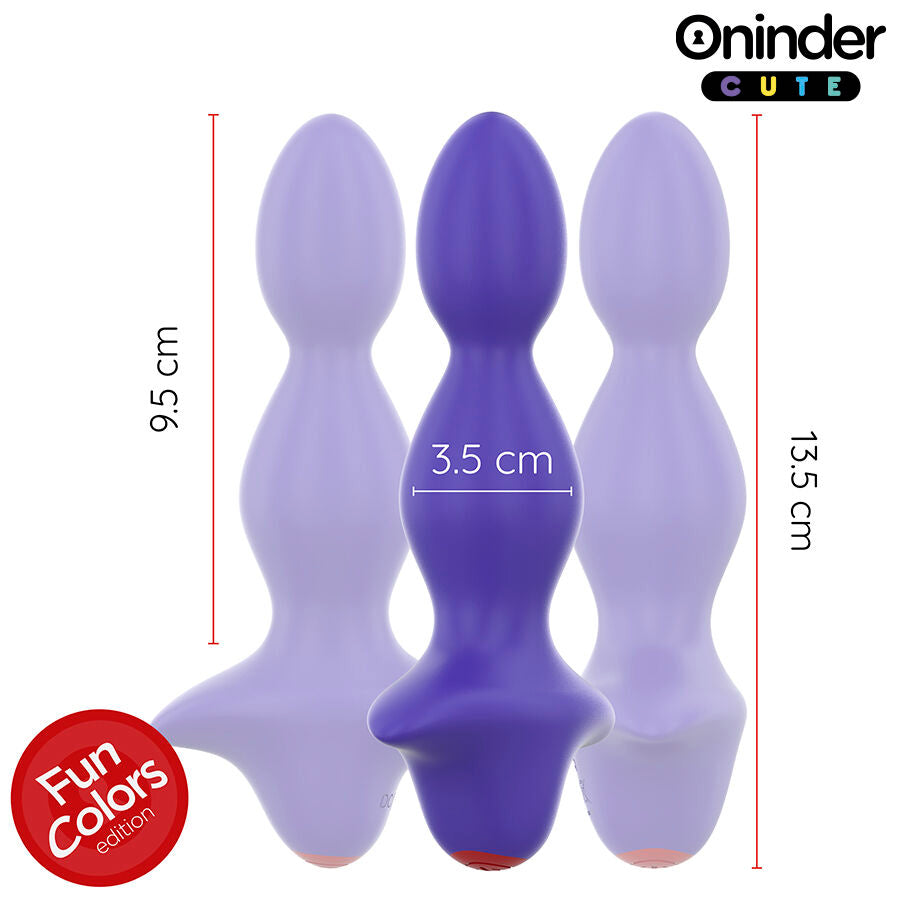 Vibromasseur anal en silicone à neuf modes connecté — vue de profil