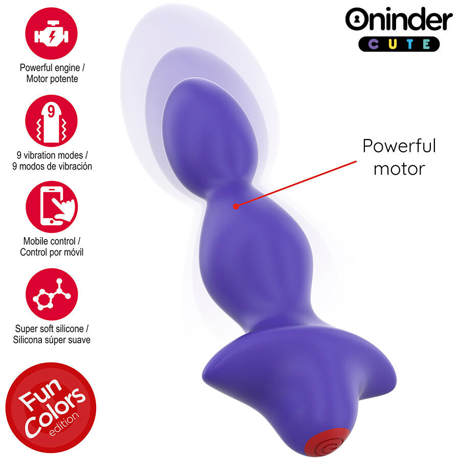 Vibromasseur anal en silicone à neuf modes connecté — détail texture surface
