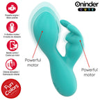 Vibromasseur lapin à tapping point G et clitoris — détail texture surface
