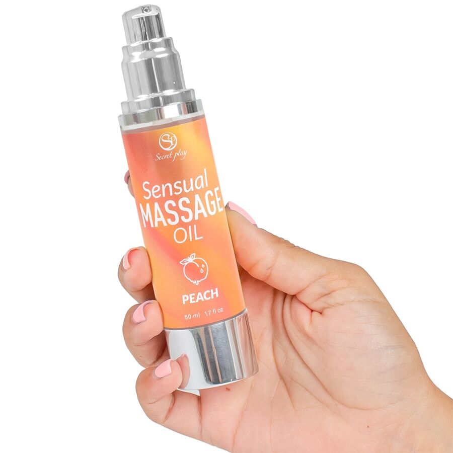 Huile de massage parfumée à la pêche — détail produit