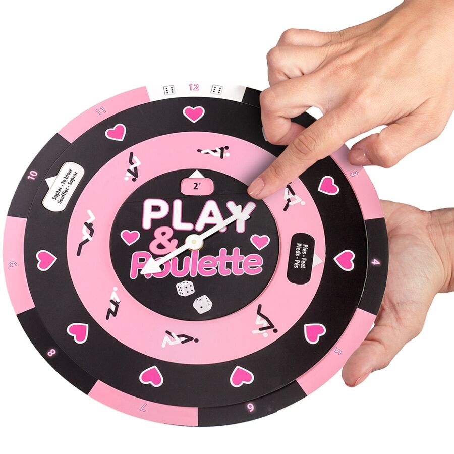 Roulette Play & Roulette Secretplay manipulee a deux mains, sections mobiles a cœurs pour tirer activite zone du corps et duree, jeu coquin progressif.
