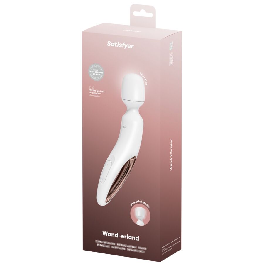 Wand masseur vibrant en silicone 50 combinaisons étanche — détail texture surface