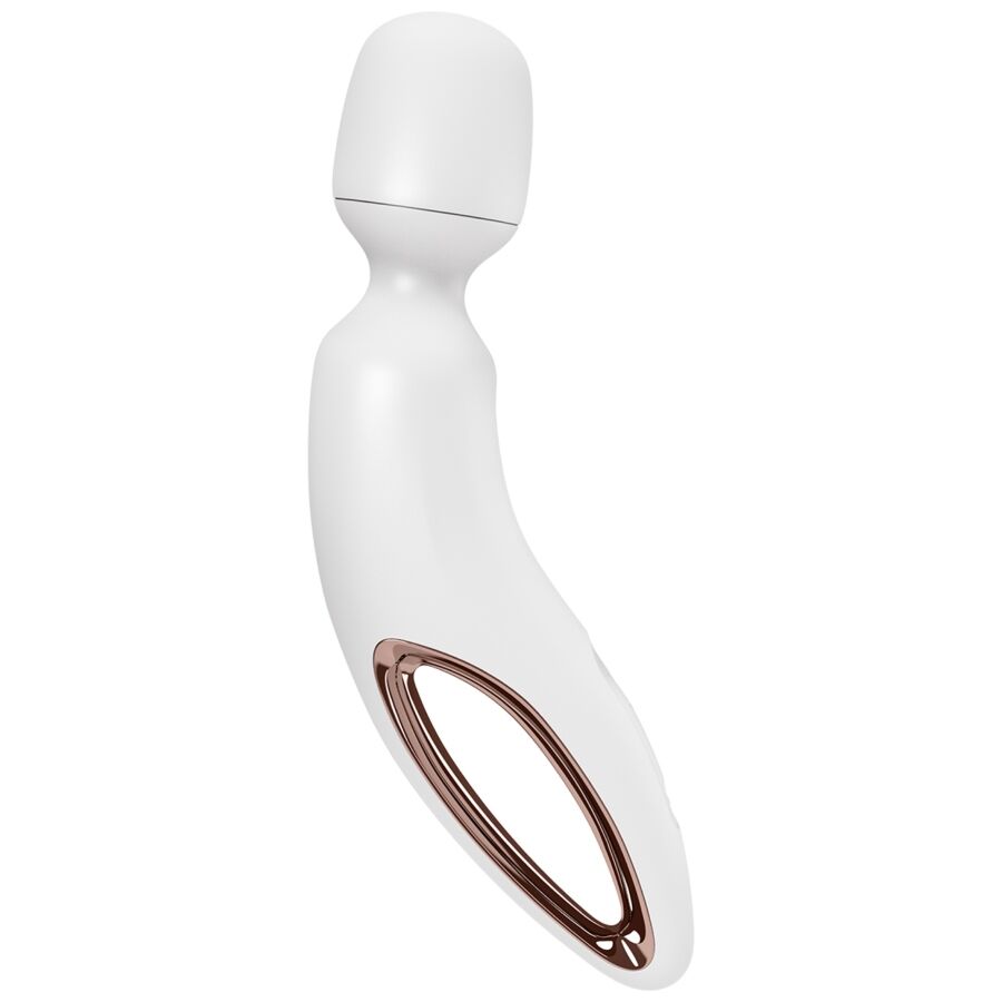 Wand masseur vibrant en silicone 50 combinaisons étanche — vue de profil