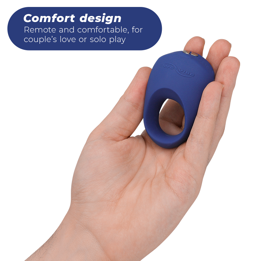 Anneau vibrant connecté pour couple en silicone — vue de profil