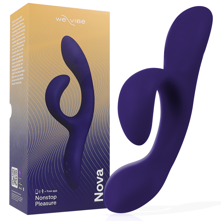Vibromasseur lapin connecté point G et clitoris bleu nuit — vue principale