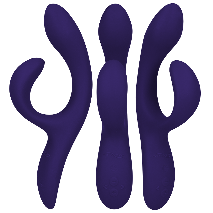 Vibromasseur lapin connecté point G et clitoris bleu nuit — détail produit