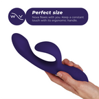 Vibromasseur lapin connecté point G et clitoris bleu nuit — détail texture surface