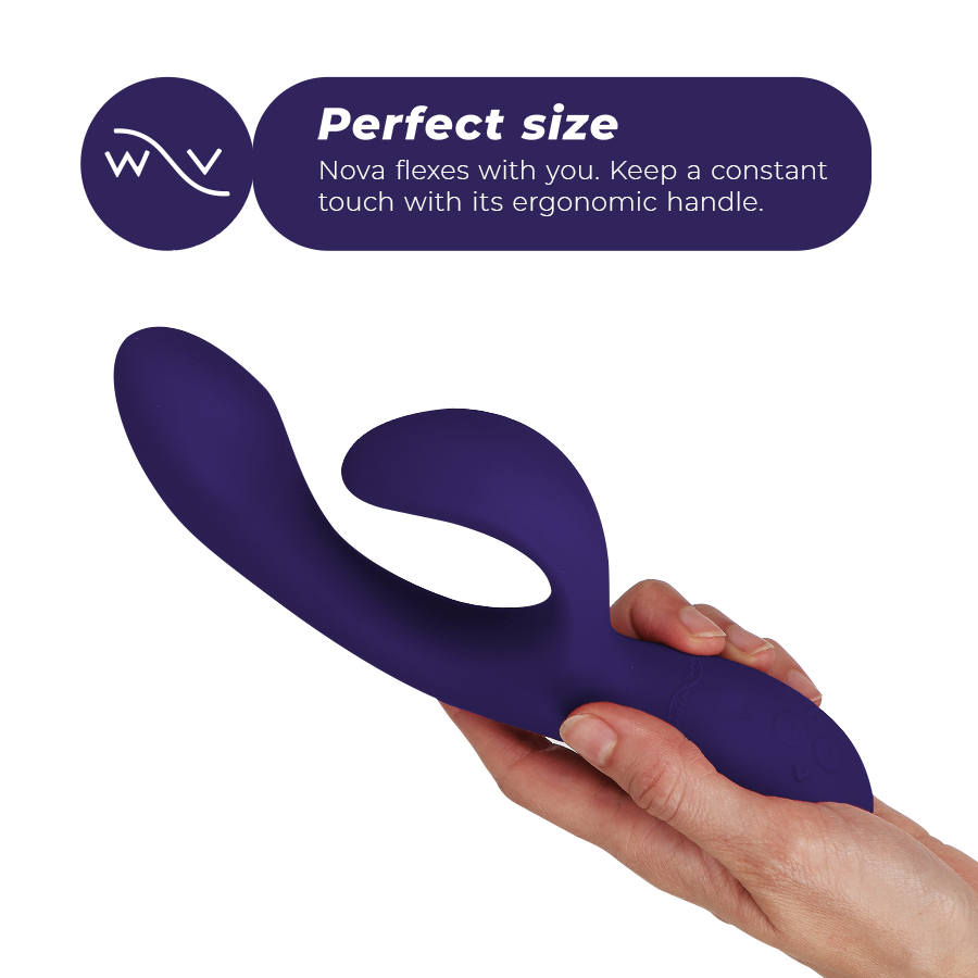 Vibromasseur lapin connecté point G et clitoris bleu nuit — détail texture surface