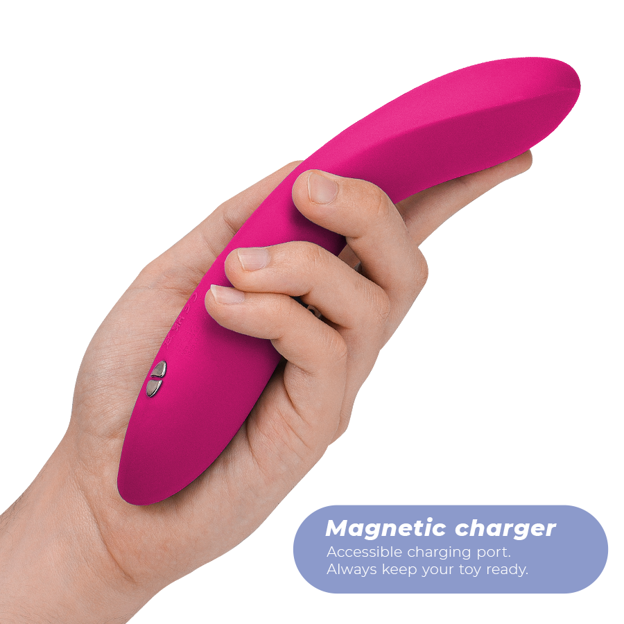 Vibromasseur point G connecté en silicone torsadé — vue de dos