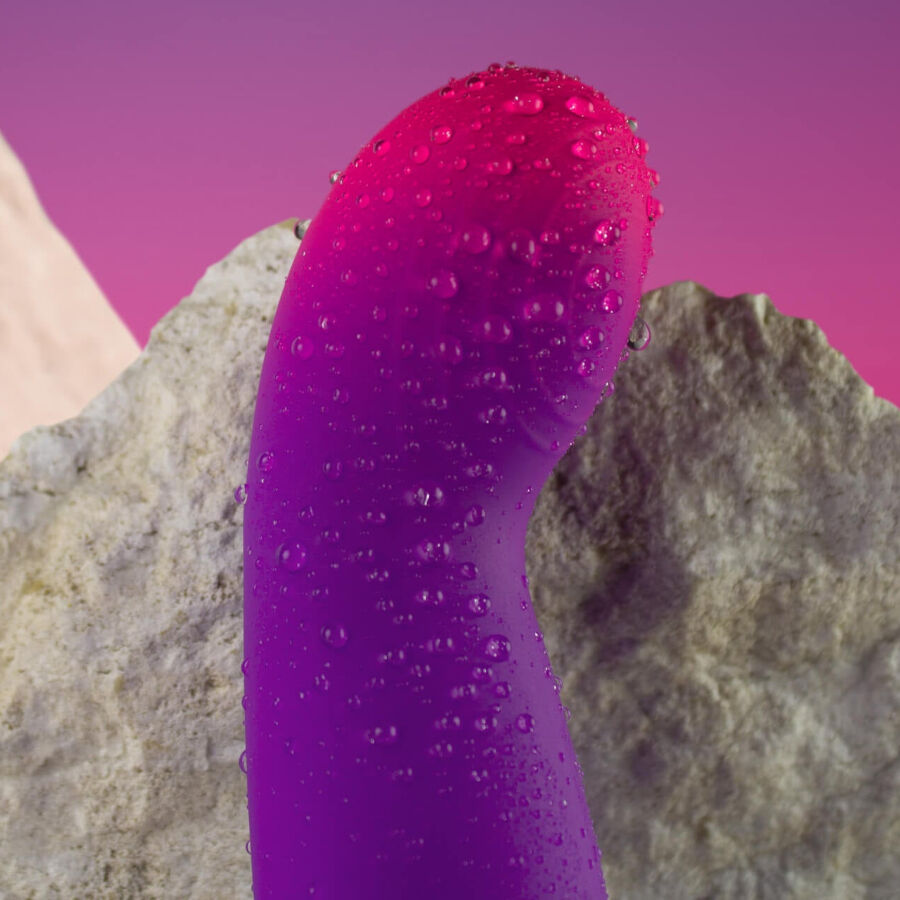 Vibromasseur point G compact extrémité incurvée — vue de profil
