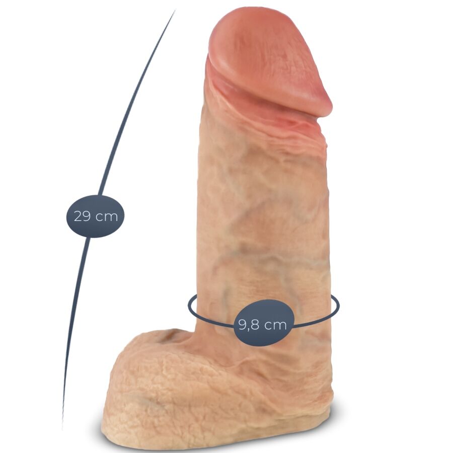 Gode réaliste XXL silicone médical étanche ventouse — détail texture surface