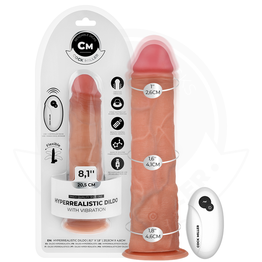 Gode réaliste à ventouse en silicone Cock Miller — vue de profil