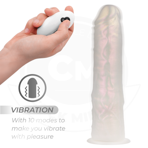 Gode réaliste vibrant lumineux à ventouse Cock Miller — détail texture surface