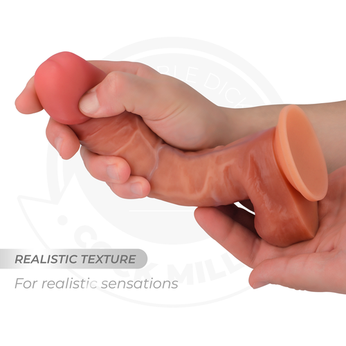 Gode réaliste articulable silicone à ventouse — vue rapprochée