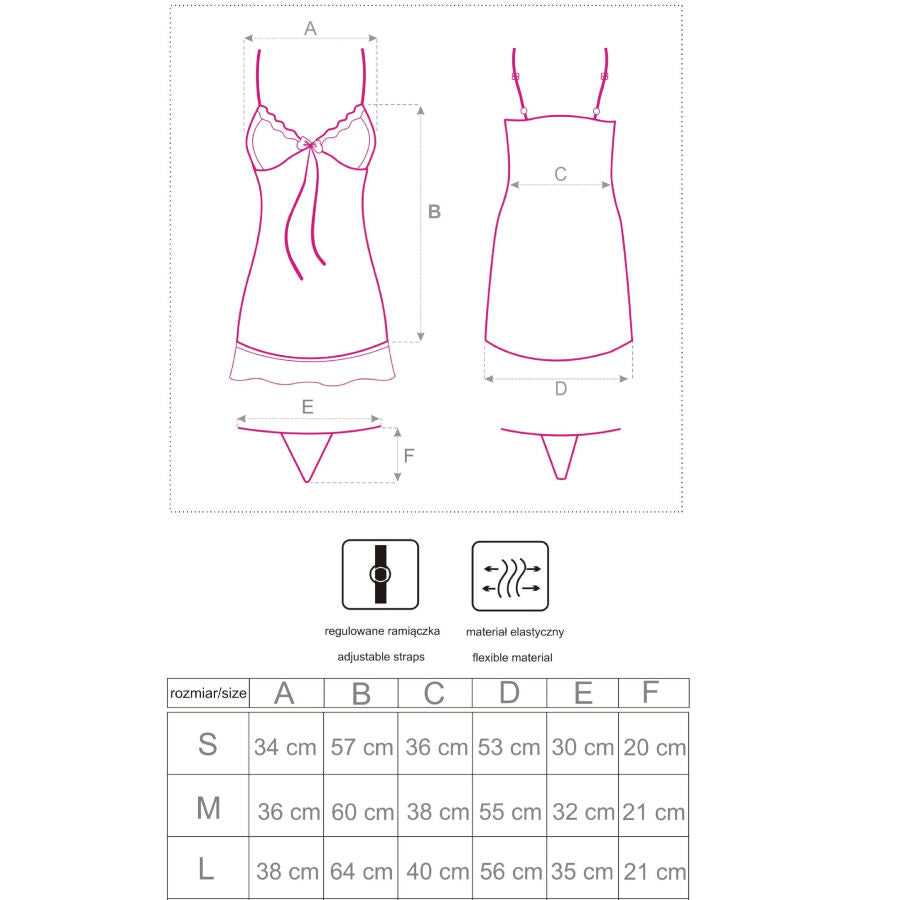 Babydoll hyeona 1710 + thong rose S