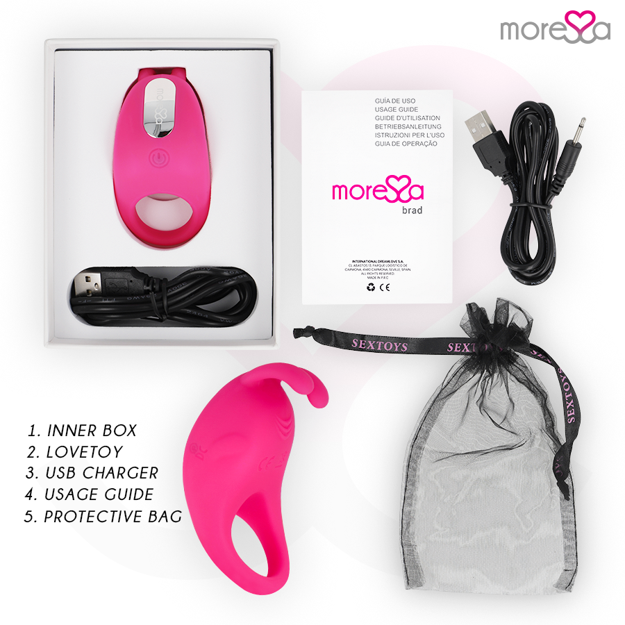 Vibratore Moressa Brad in silicone ricaricabile