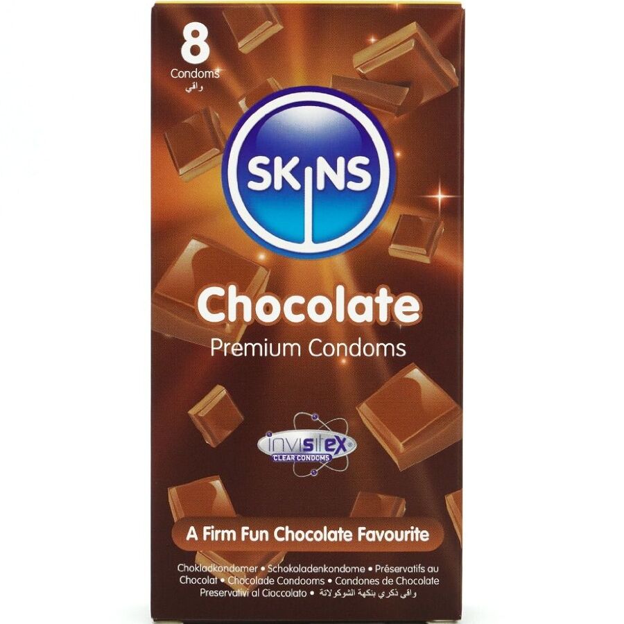Préservatifs Skins aromatisés chocolat — vue rapprochée