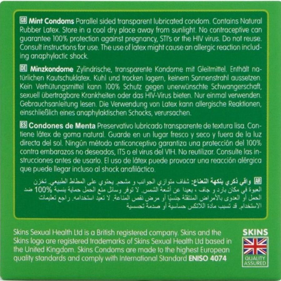 Pack de 4 préservatifs premium menthe
