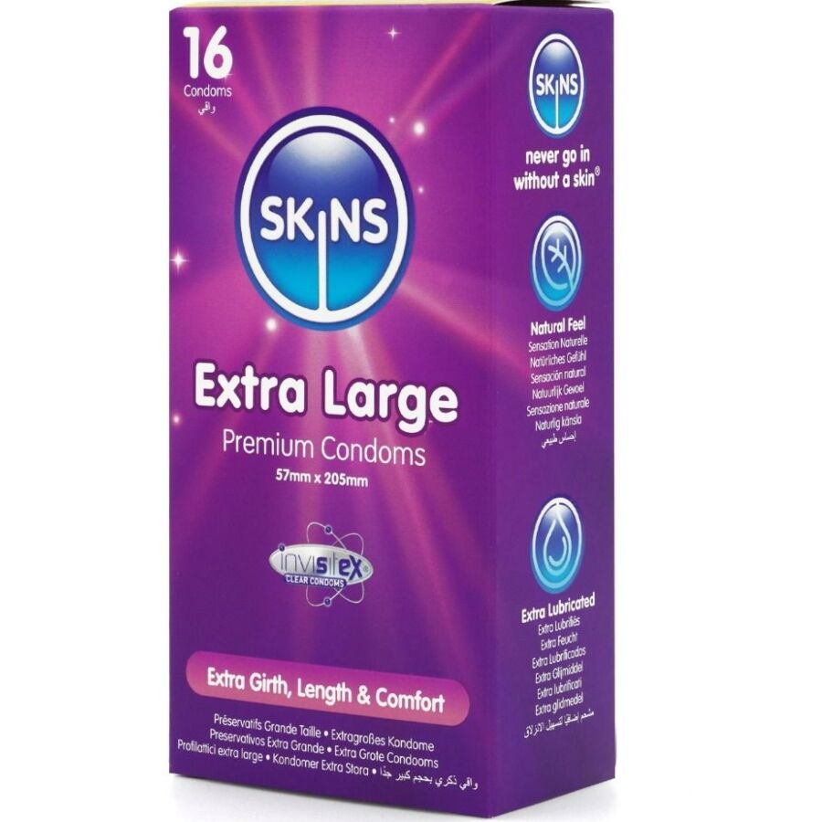 Préservatifs Skins extra larges — finition matière