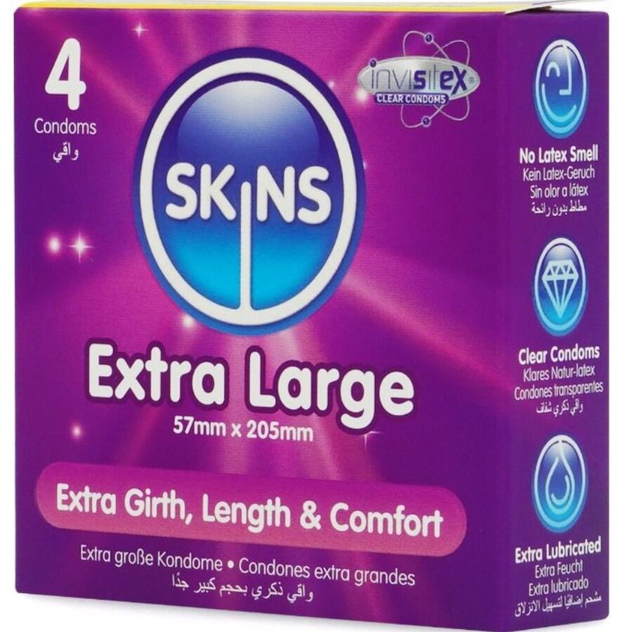 Préservatifs Skins extra larges — vue de profil