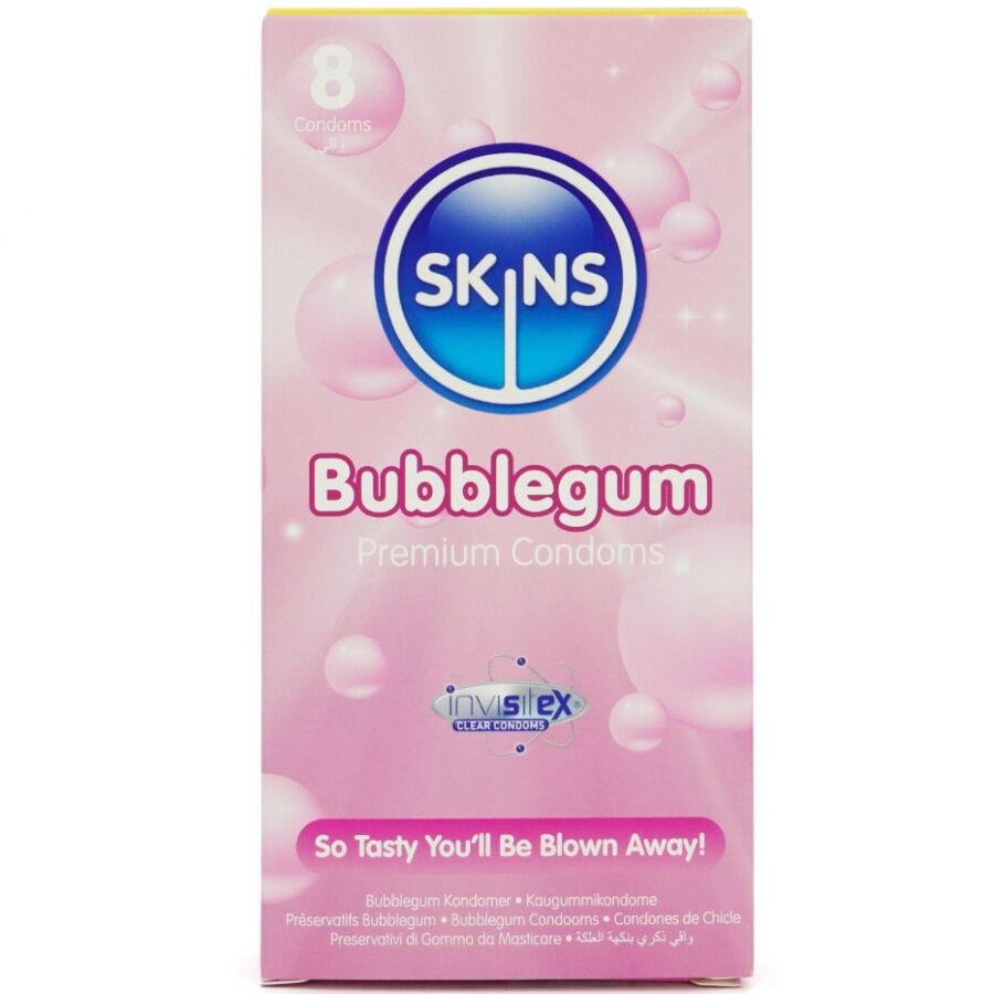 Préservatifs Skins aromatisés bubblegum — vue rapprochée