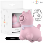 Boite Marie du stimulateur clitoridien chat rose Intense, pictogramme langue tapotement, jouet animal au format compact pour la stimulation du clitoris.