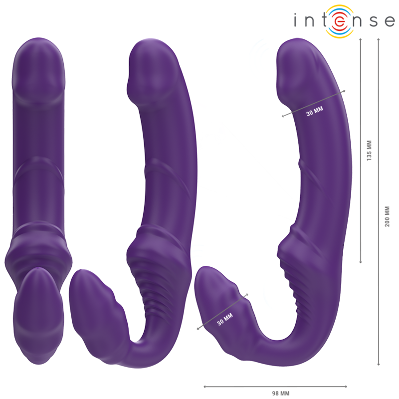 Double vibromasseur Jill violet télécommandé — vue de profil