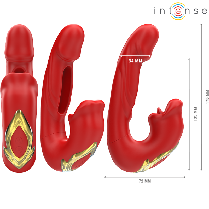 Double vibrateur Nathy avec bouche aspirante — vue de profil