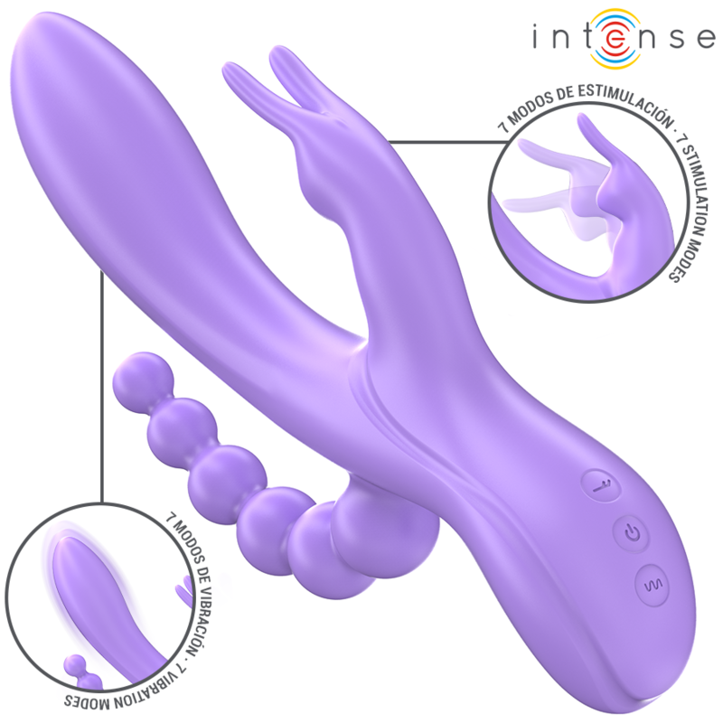 Triple vibrateur lapin vaginal clitoridien et anal — détail produit