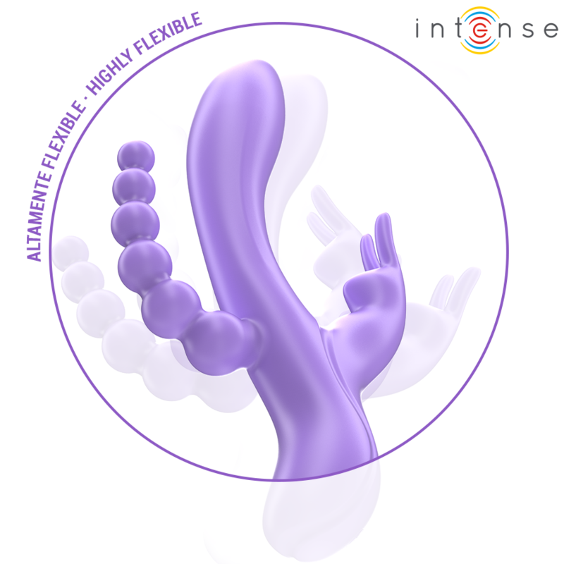 Triple vibrateur lapin vaginal clitoridien et anal — vue de dos