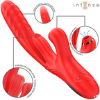Karol vibromasseur rabbit poussée et succion silicone rouge — détail produit