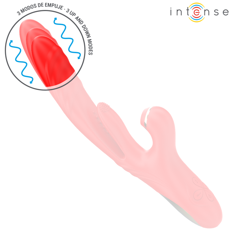Karol vibromasseur rabbit poussée et succion silicone rouge — détail texture surface