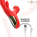 Karol vibromasseur rabbit poussée et succion silicone rouge — emballage produit