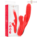 Karol vibromasseur rabbit poussée et succion silicone rouge — vue principale