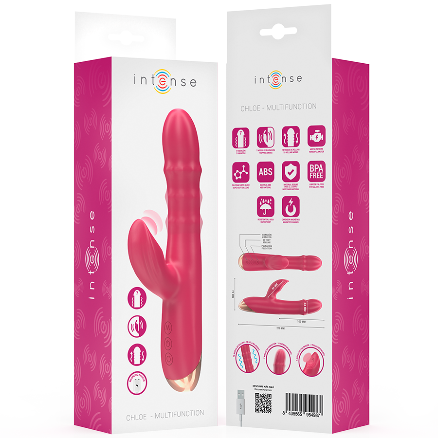 Vibrateur multifonction Chloe 3 en 1 — comparatif dimensionnel
