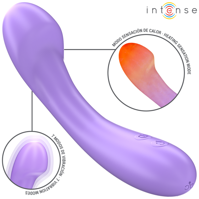 Vibromasseur chauffant point G en silicone — détail produit
