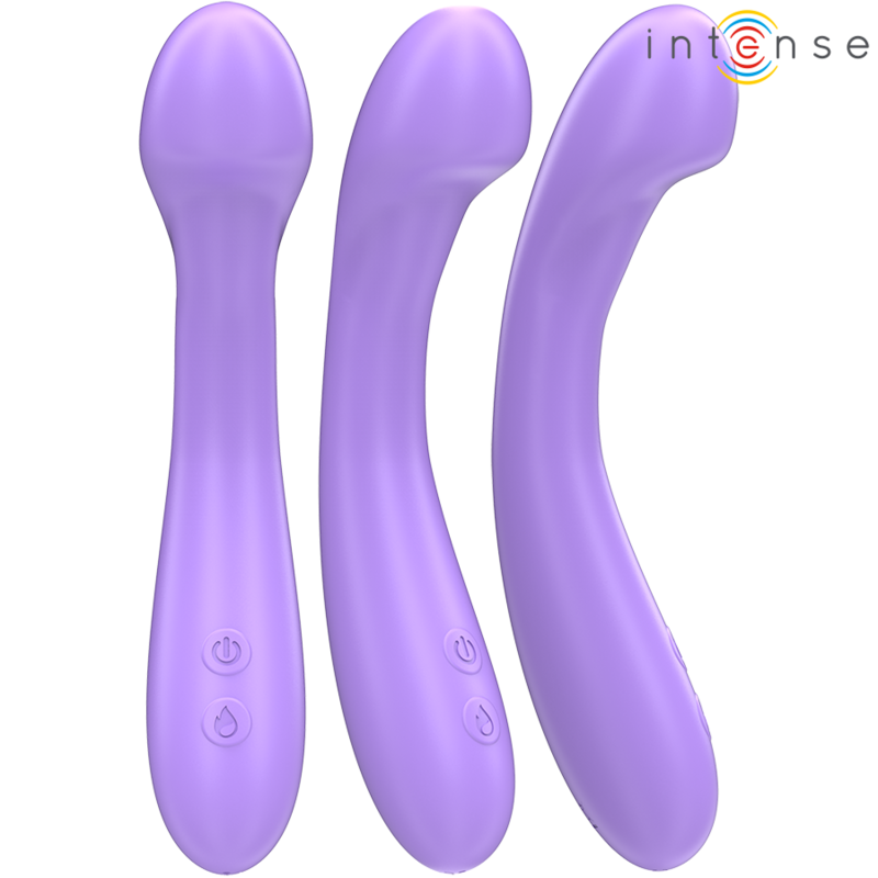 Vibromasseur chauffant point G en silicone — vue de profil
