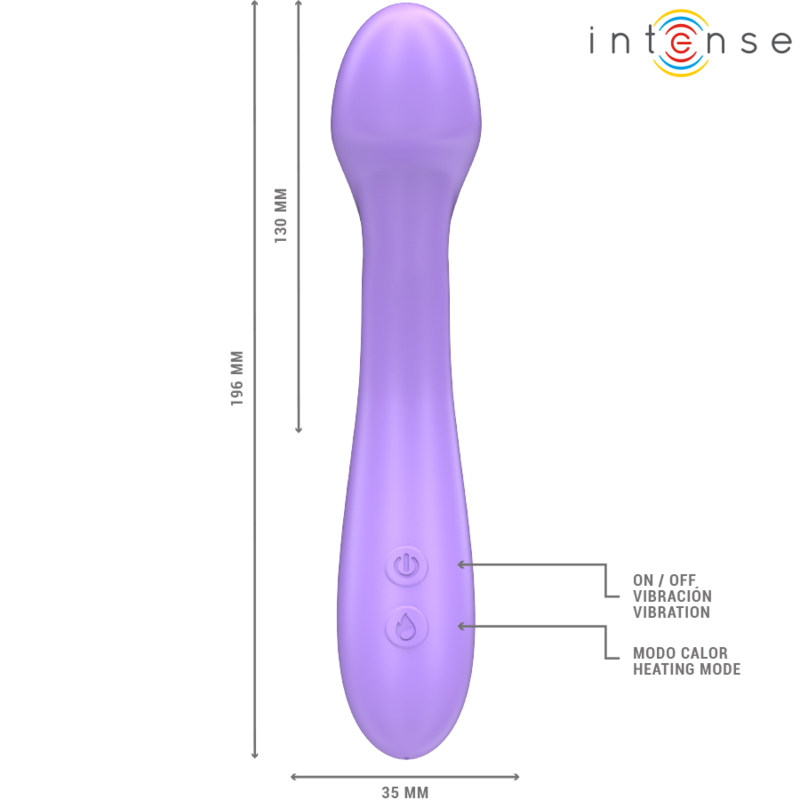 Vibromasseur chauffant point G en silicone — vue rapprochée